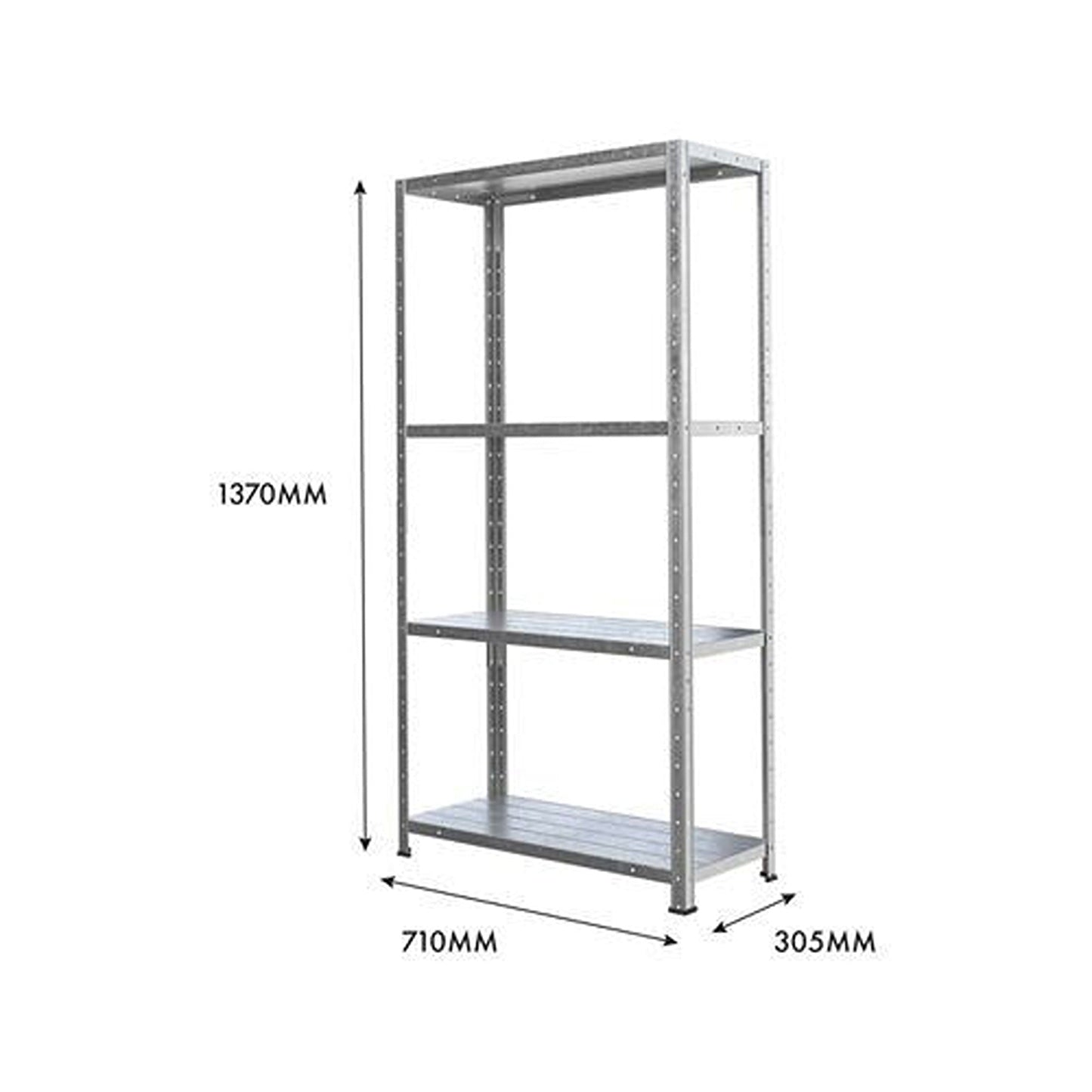 4-Tier Metal Storage Shelf Rack for Garage and Industrial Use