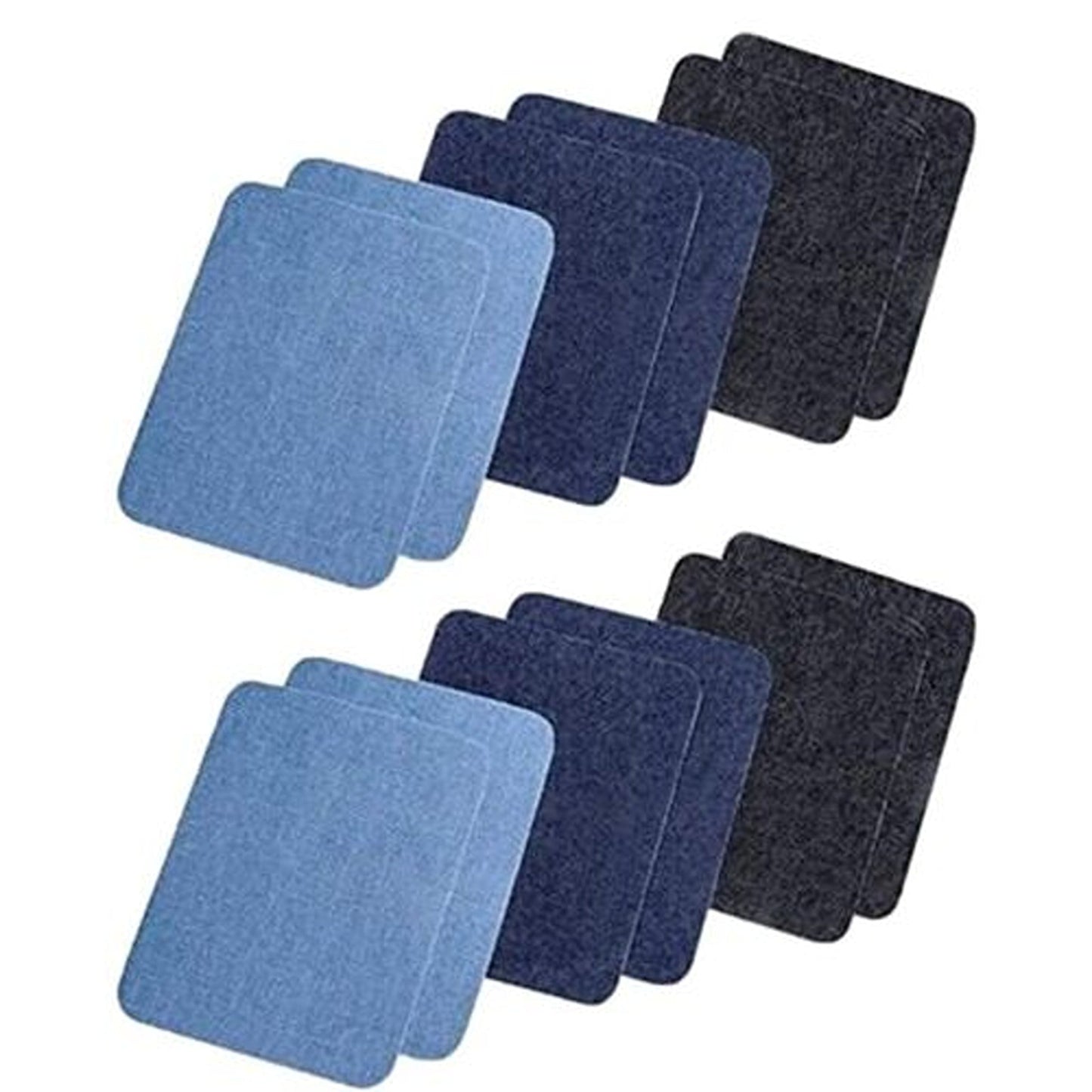 12pcs Iron-On Denim Fabric Patches for Jeans Repair Kit