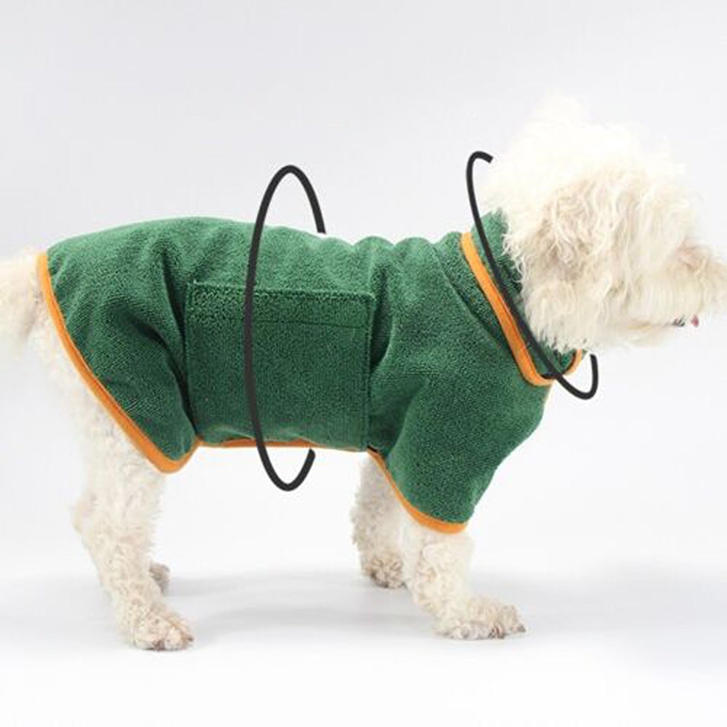 Green Soft Microfibre Dog Bathrobe Towel Drying Robe for Pets