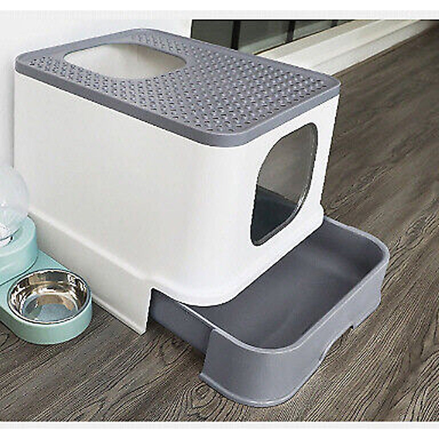Fully Enclosed Hooded Cat Litter Box Large Sturdy Kitty Toilet Tray Set