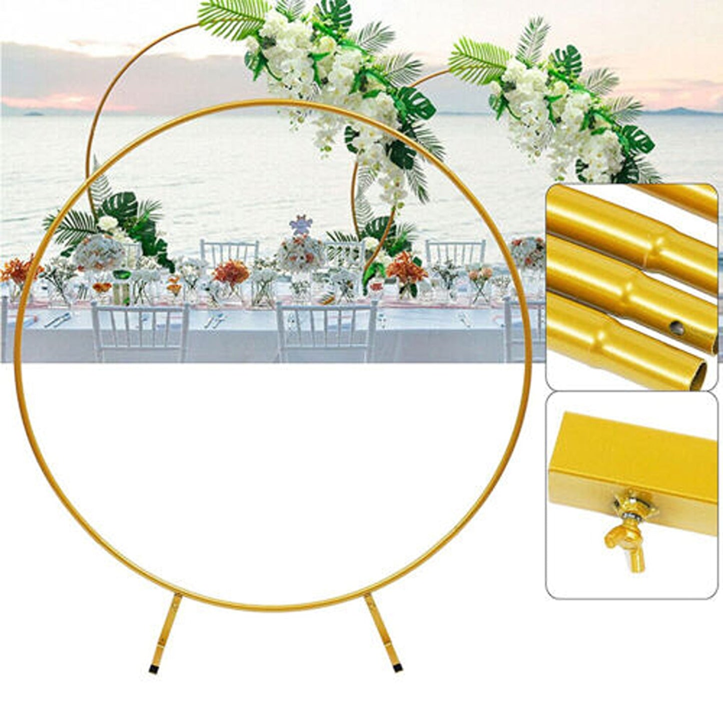 Round Wedding Arch for Floral Displays Circle Backdrop Stand 2M