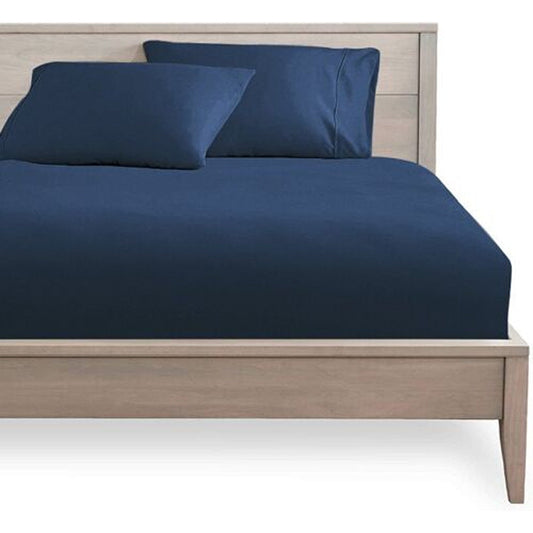 Navy Ultra Soft Deep Fitted Sheet Set with Pillowcases