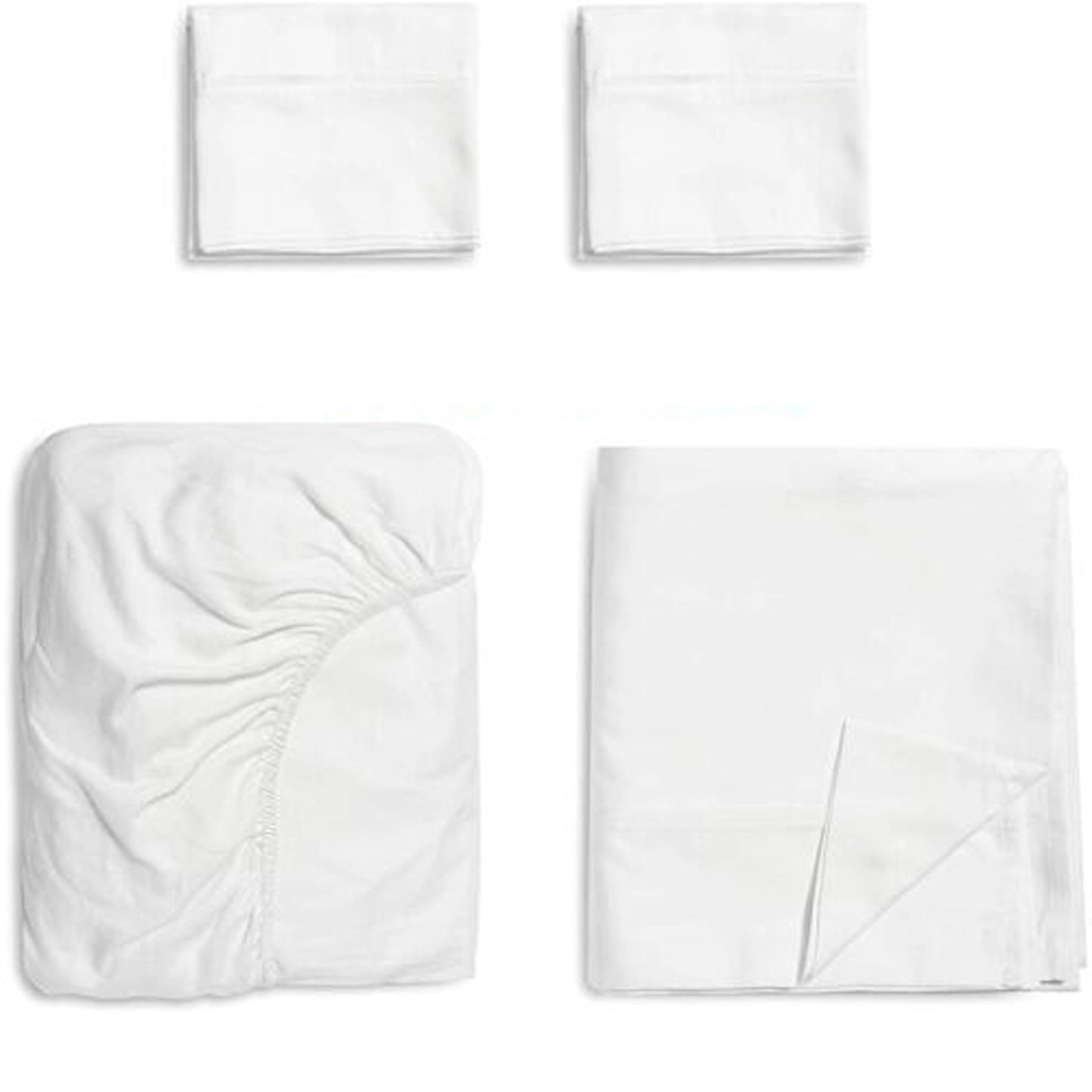 White Egyptian Cotton Ultra Soft Sheet Set - Flat and Fitted