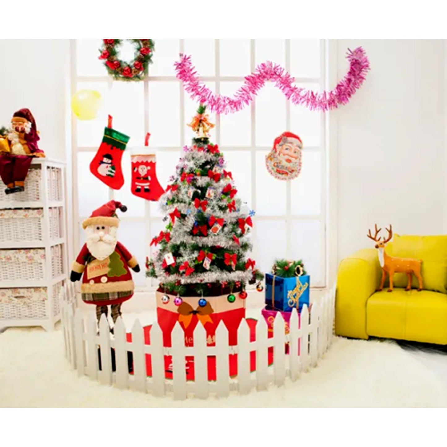Holiday Seasonal Boundary for Xmas Decorative Garden Fence