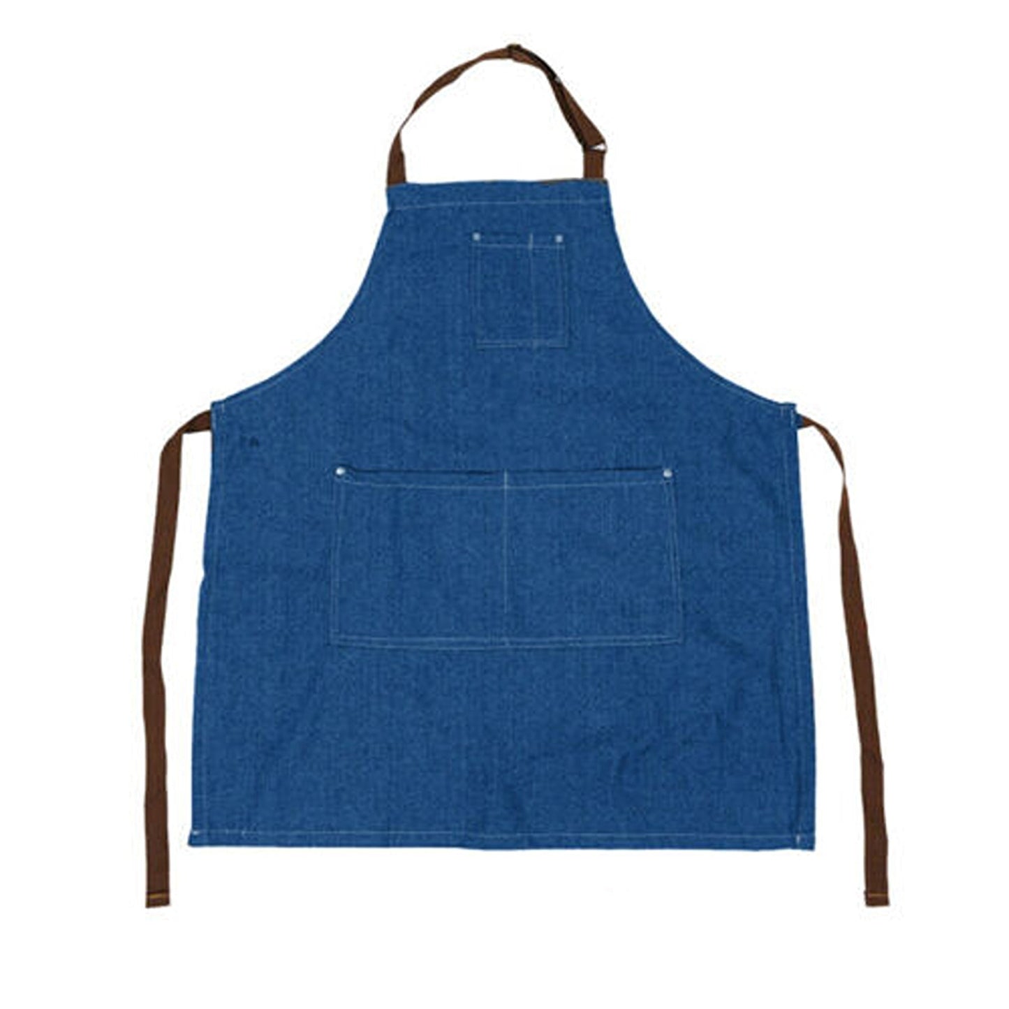 Denim Chef Apron with Adjustable Neck and Pocket for Kitchen Baking