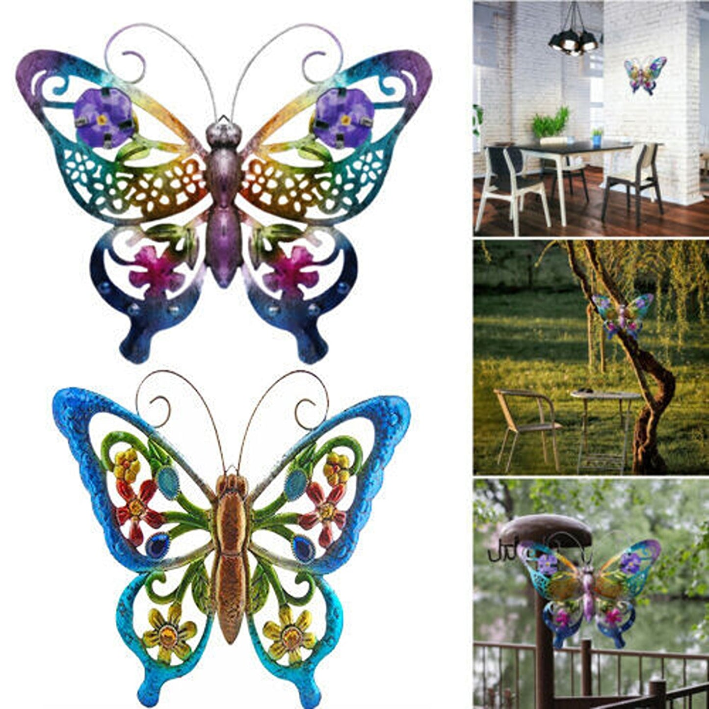 3D Butterfly Iron Wall Art Outdoor Garden Hanging Ornaments