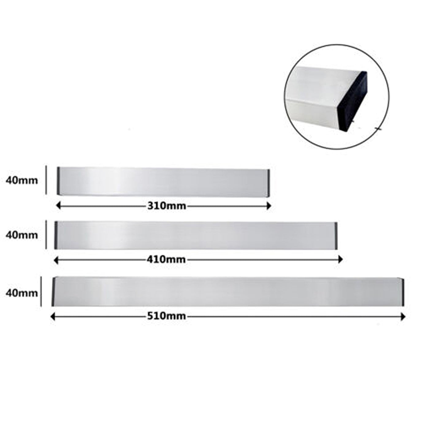 Magnetic Knife Strip Storage Self-Adhesive Holder for Kitchen Utensils