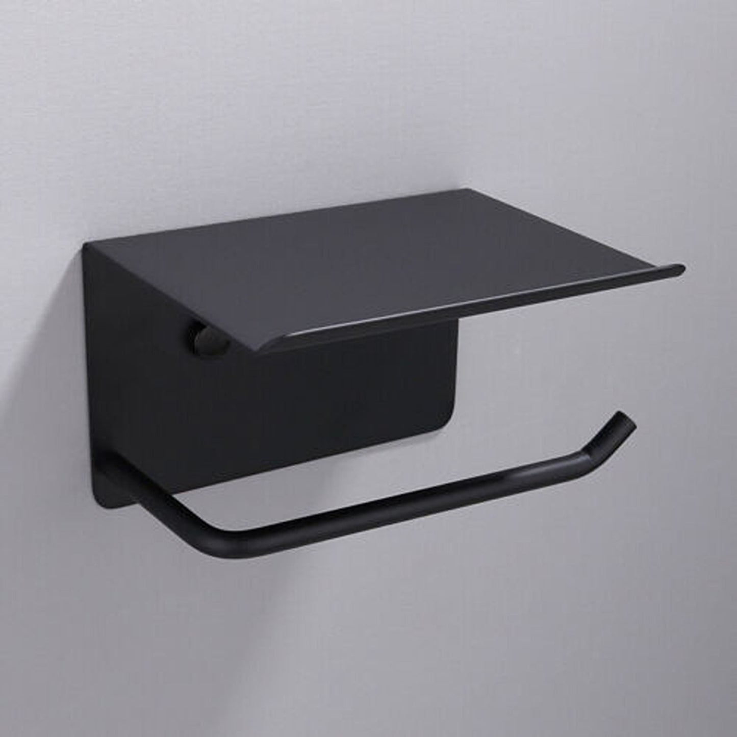 Toilet Paper Roll Holder with Storage and Phone Shelf Stainless Steel Bathroom Fixture