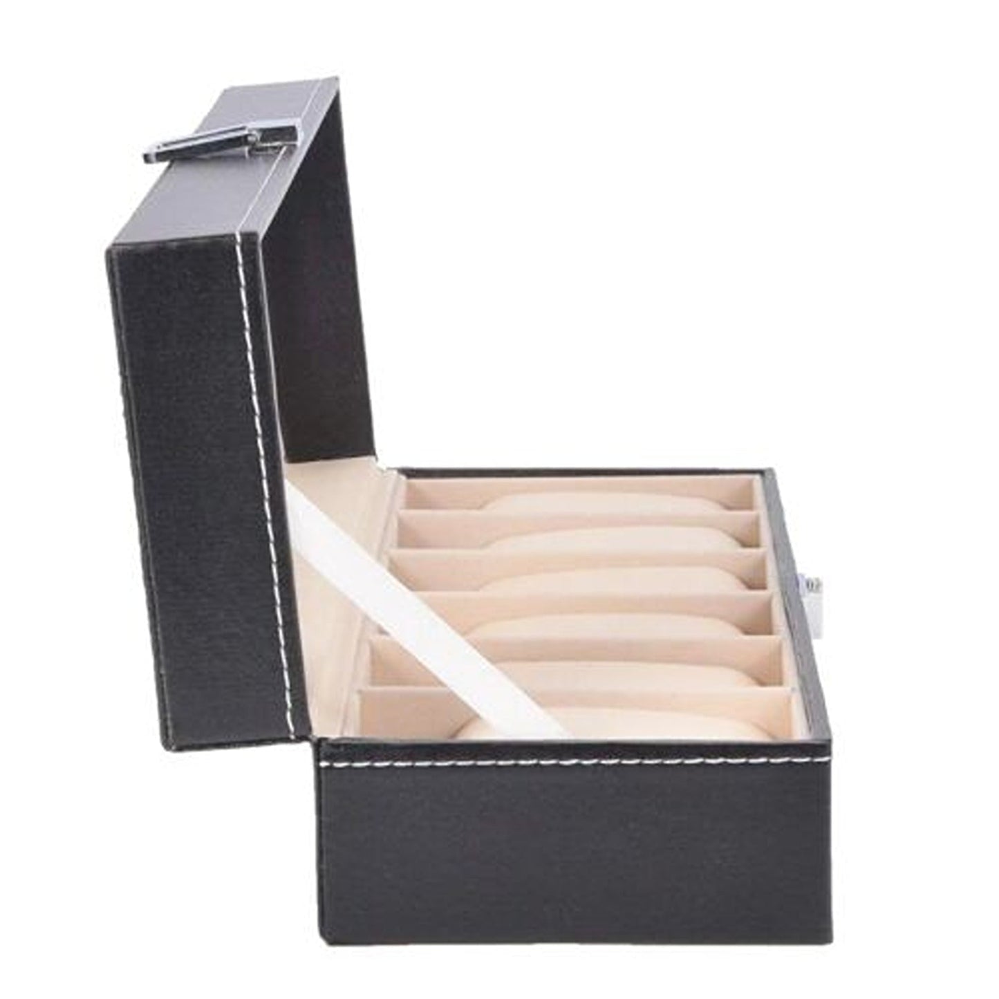 Leather Watch Box Organizer for Jewelry and Watches Glass Display Case