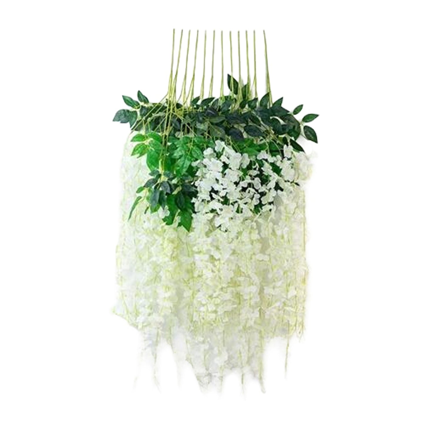 12pcs Hanging Silk Wisteria Vine Garland Artificial Leaf Decoration for Weddings