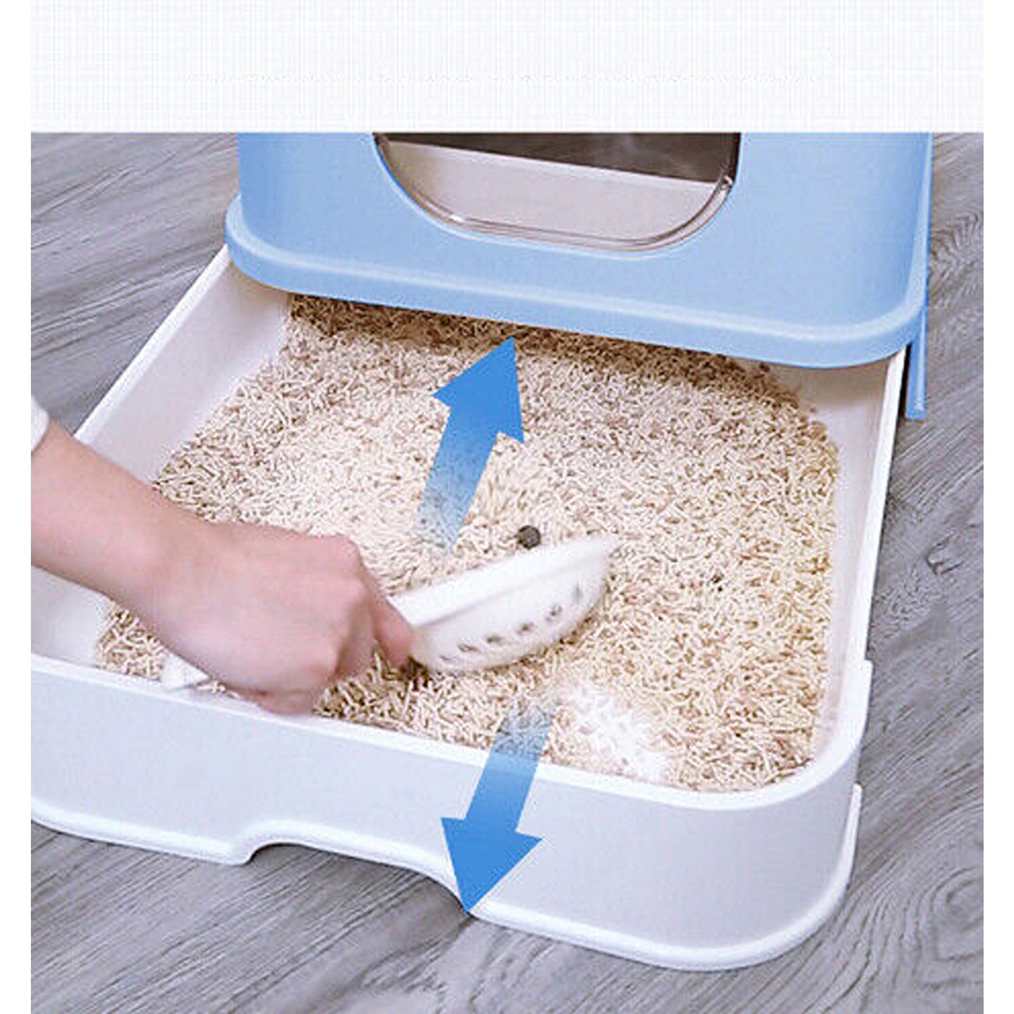 Fully Enclosed Hooded Cat Litter Box Large Sturdy Kitty Toilet Tray Set