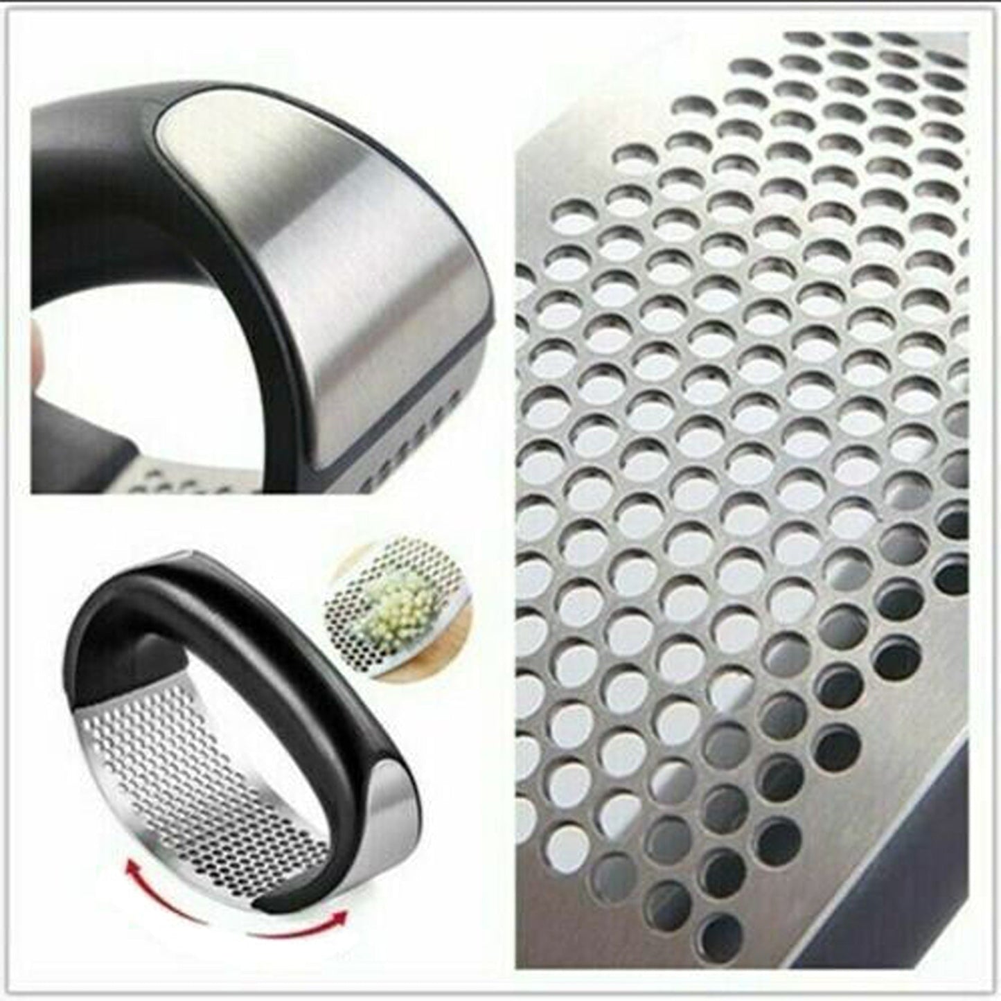 Manual Rocking Garlic Press Stainless Steel Kitchen Mincer