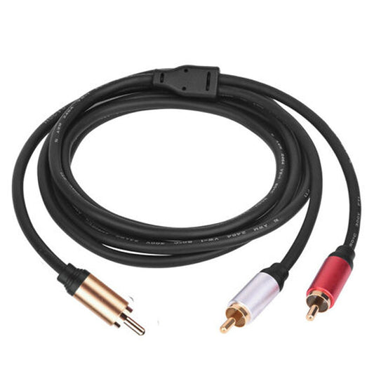 Gold Plated Y Splitter Audio Cable 1 RCA to 2 RCA Subwoofer Cord Lead