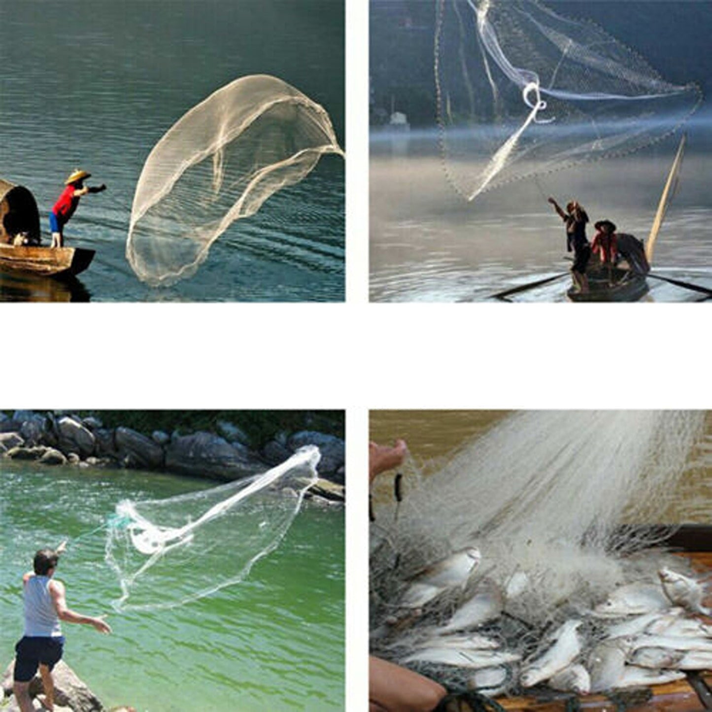 Strong Mesh Fishing Cast Net with Easy Throw Design
