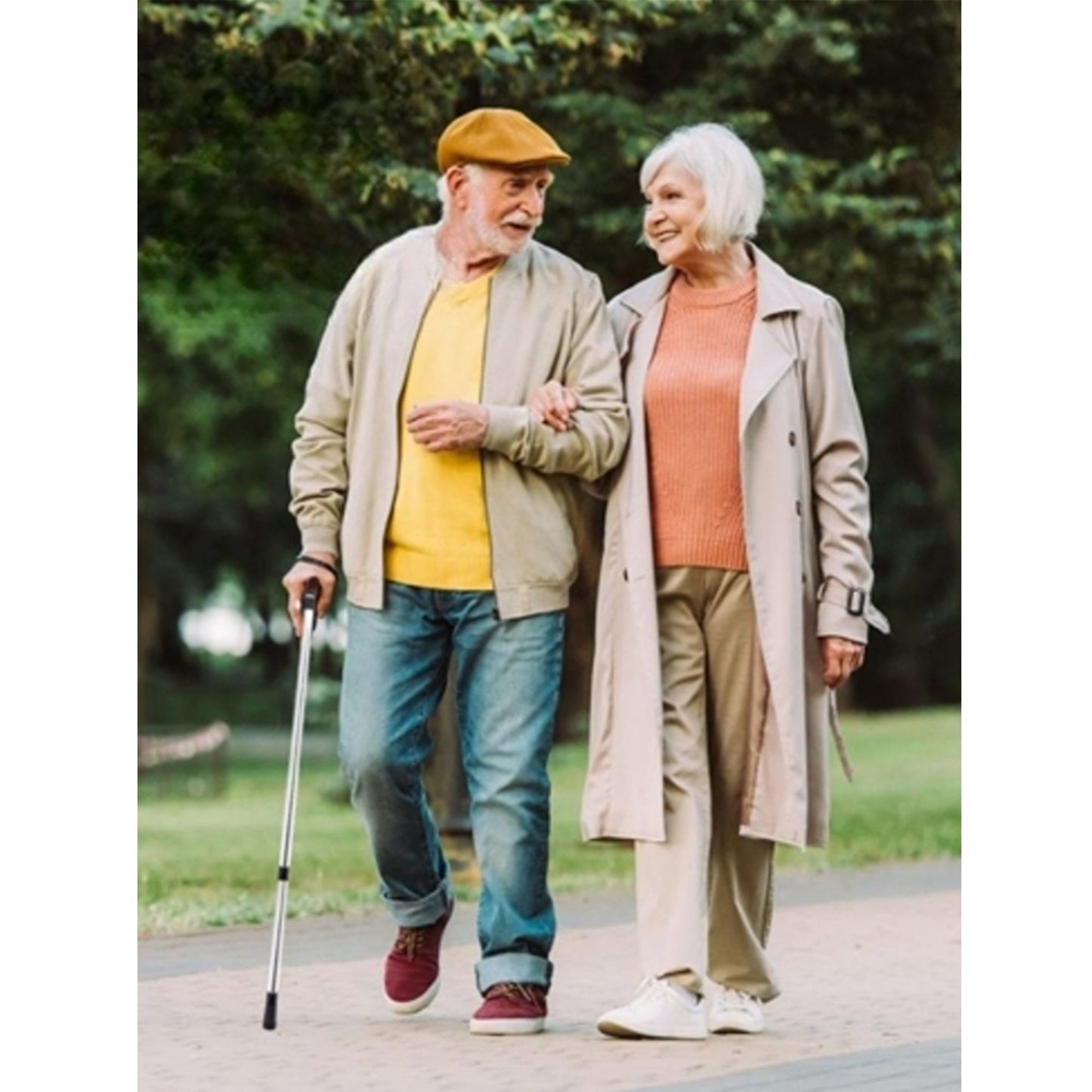 Lightweight Adjustable Metal Walking Stick Compact Travel Cane