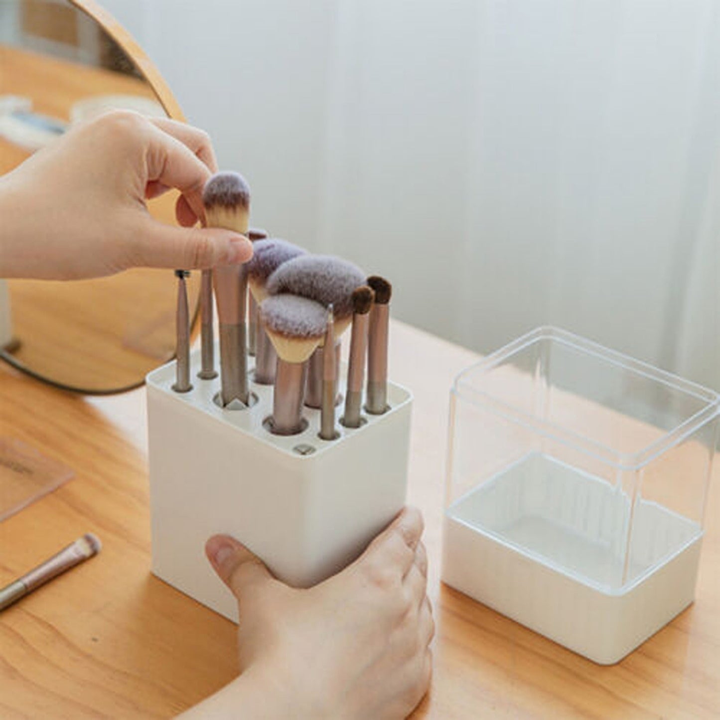 Makeup Organizer for Brushes and Lipsticks Plastic Cosmetic Display Case