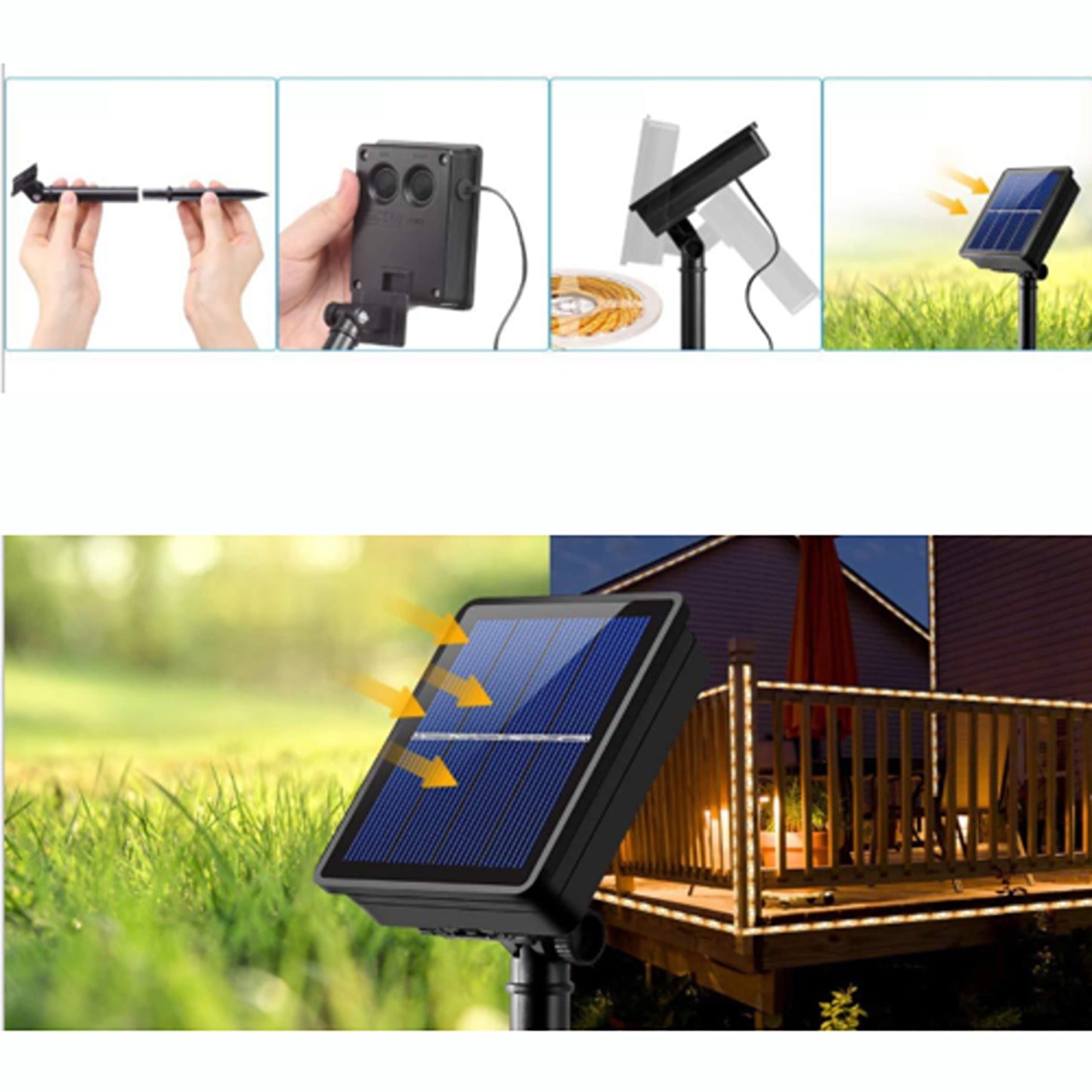 5M RGB Outdoor Garden Patio Party Solar Powered LED Strip Lights