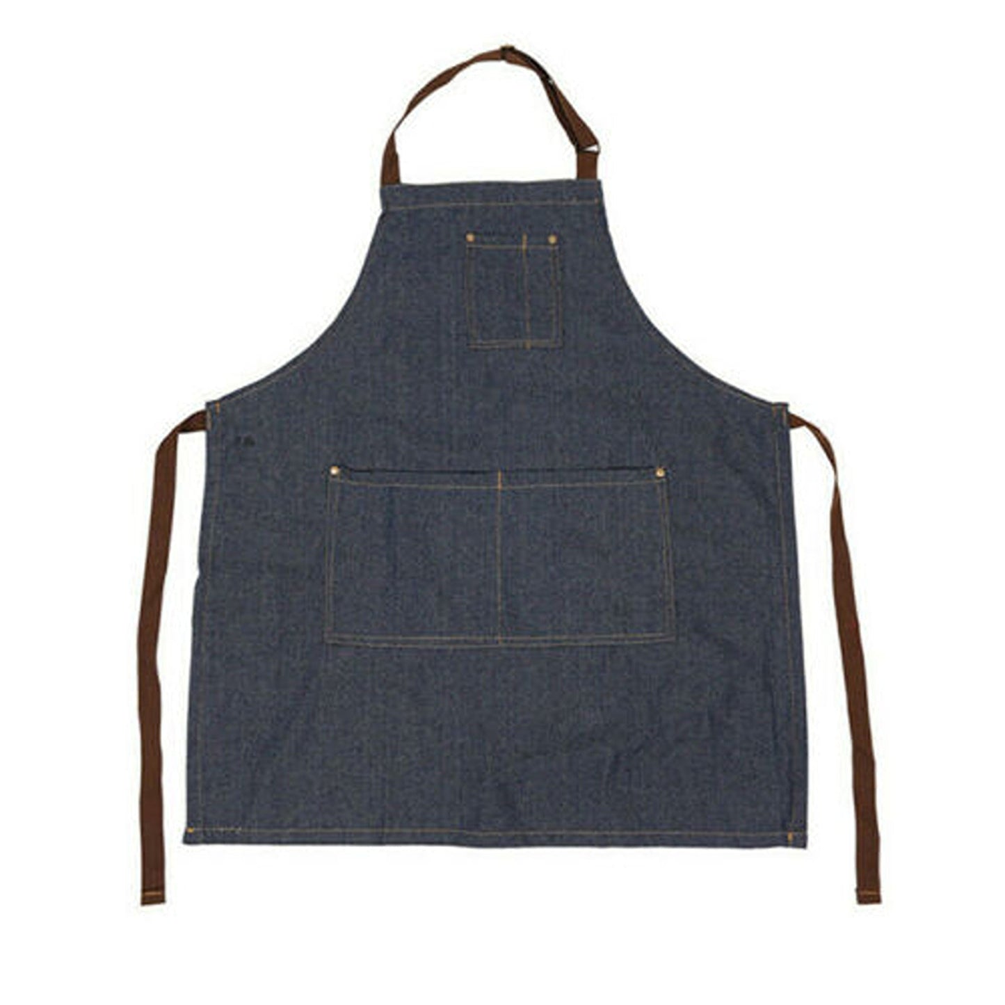 Denim Chef Apron with Adjustable Neck and Pocket for Kitchen Baking