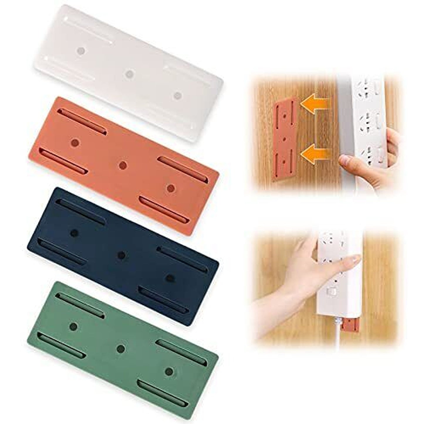 4pcs Wall Desk Socket Fixer Self-Adhesive Holder