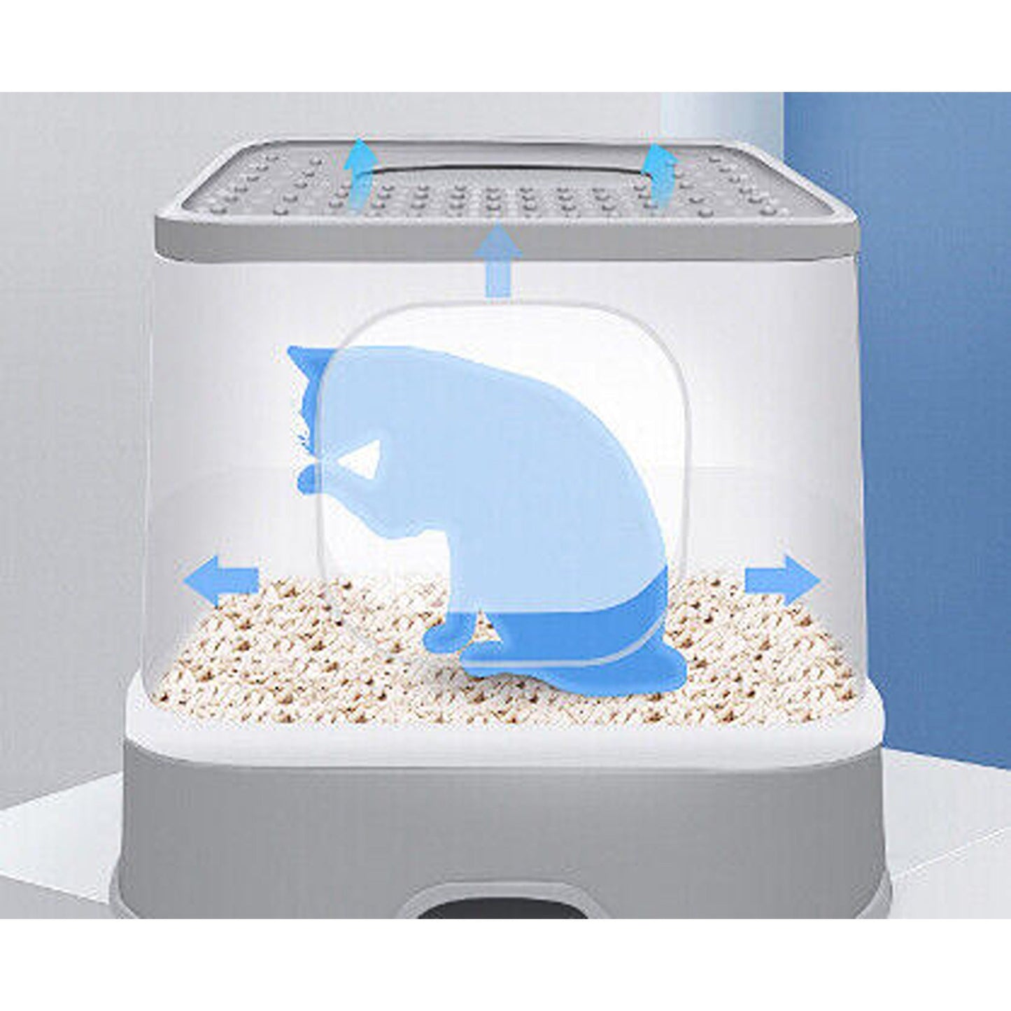 Fully Enclosed Hooded Cat Litter Box Large Sturdy Kitty Toilet Tray Set