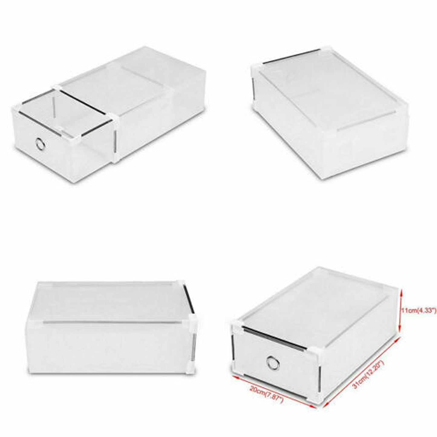 Stackable Transparent Footwear Storage 6 to 20pcs Foldable Drawer