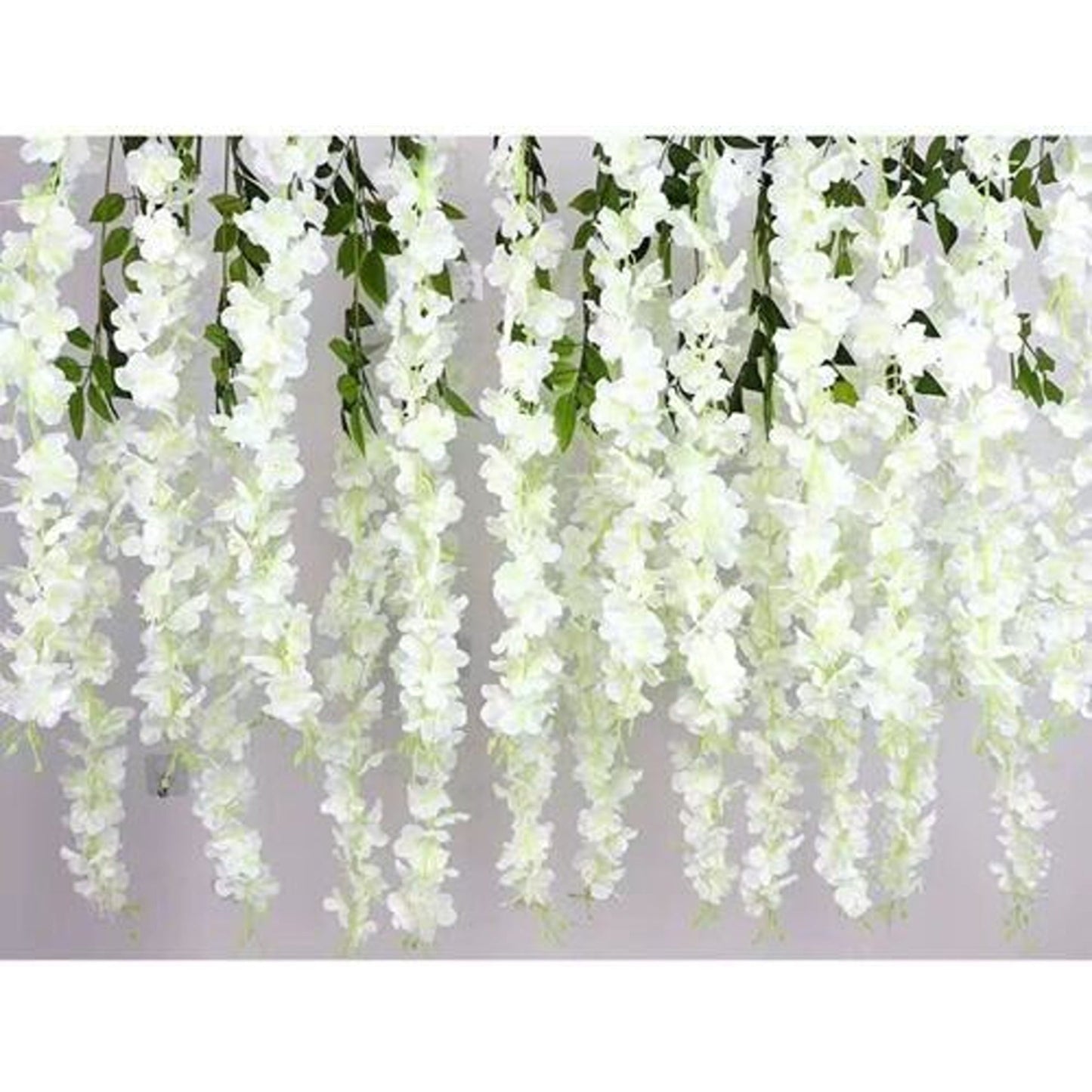 12pcs Hanging Silk Wisteria Vine Garland Artificial Leaf Decoration for Weddings