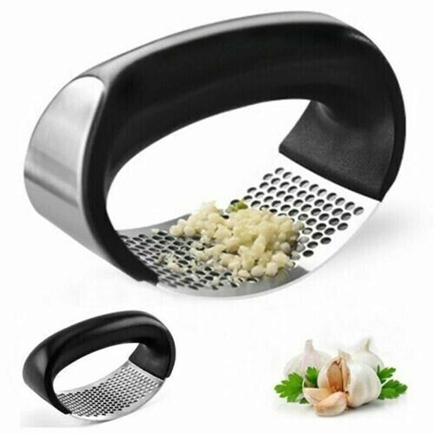 Manual Rocking Garlic Press Stainless Steel Kitchen Mincer