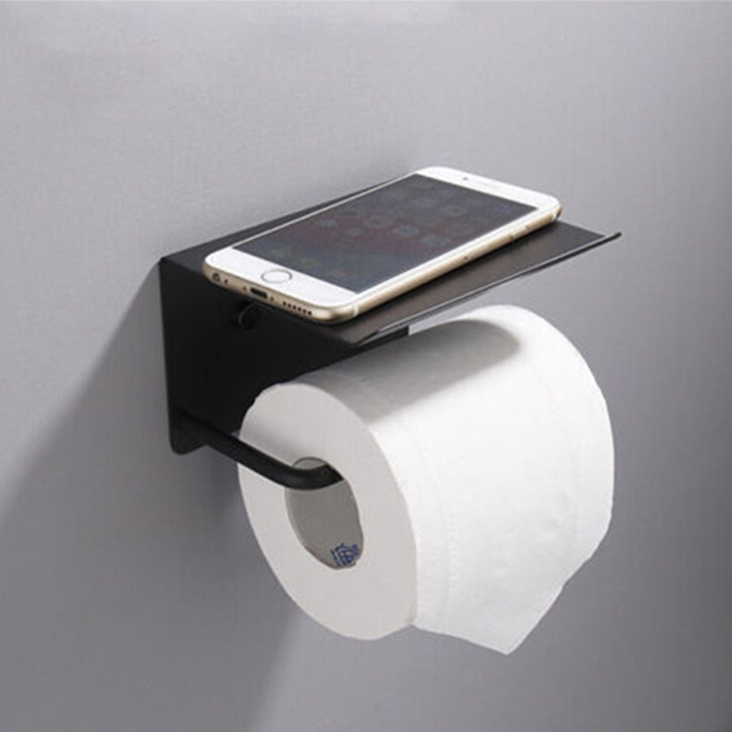 Toilet Paper Roll Holder with Storage and Phone Shelf Stainless Steel Bathroom Fixture