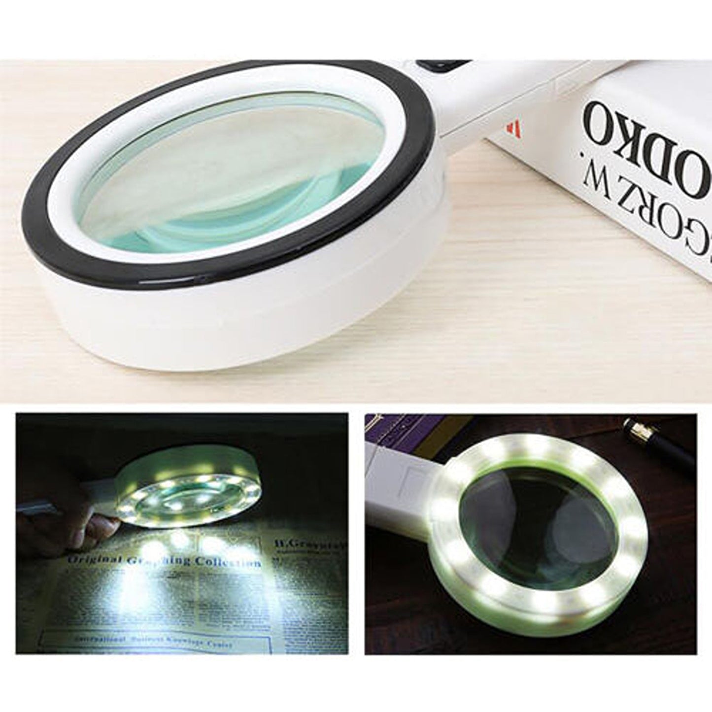 High Power LED Handheld Magnifying Glass with Light