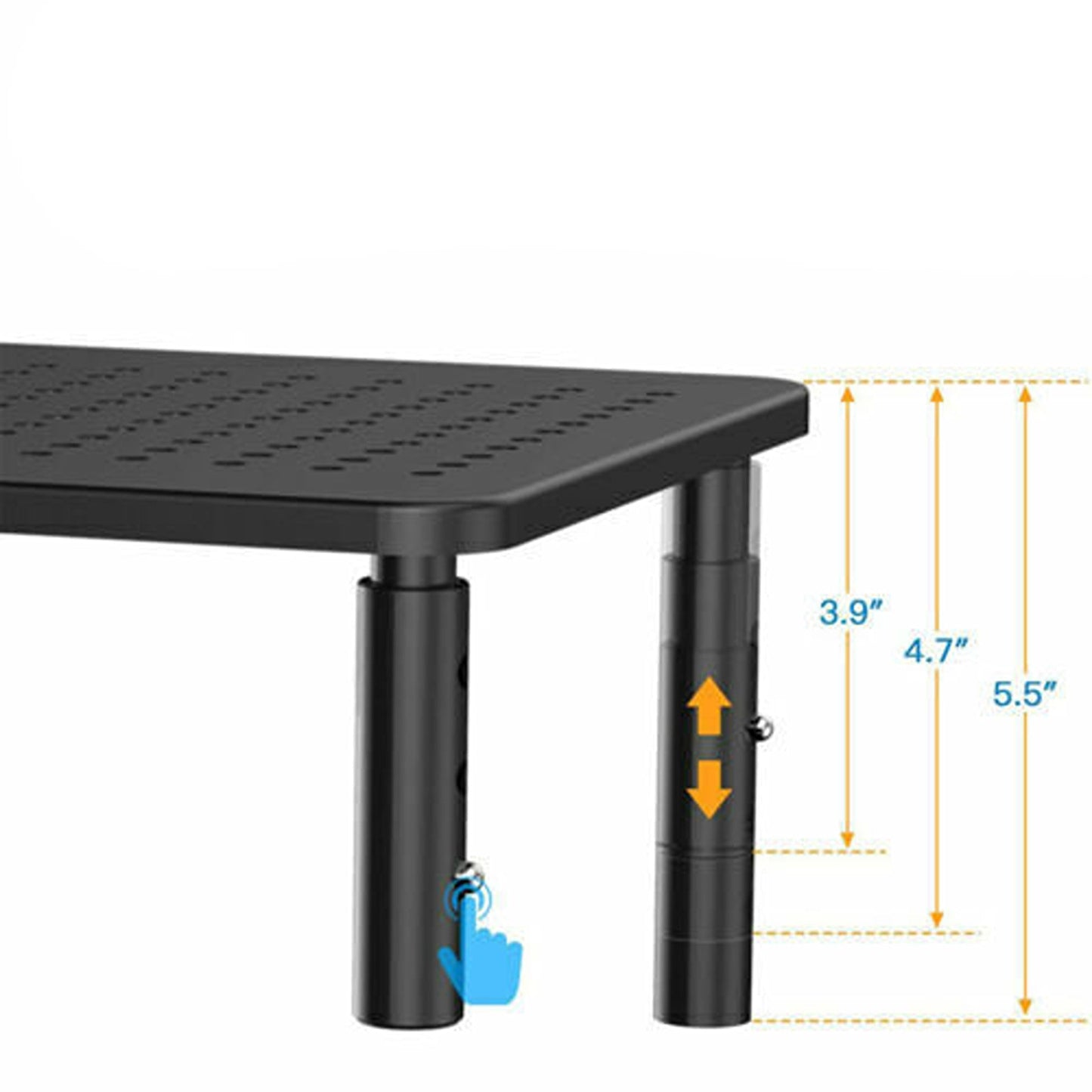 Adjustable Height Laptop and Monitor Stand with Mesh Platform