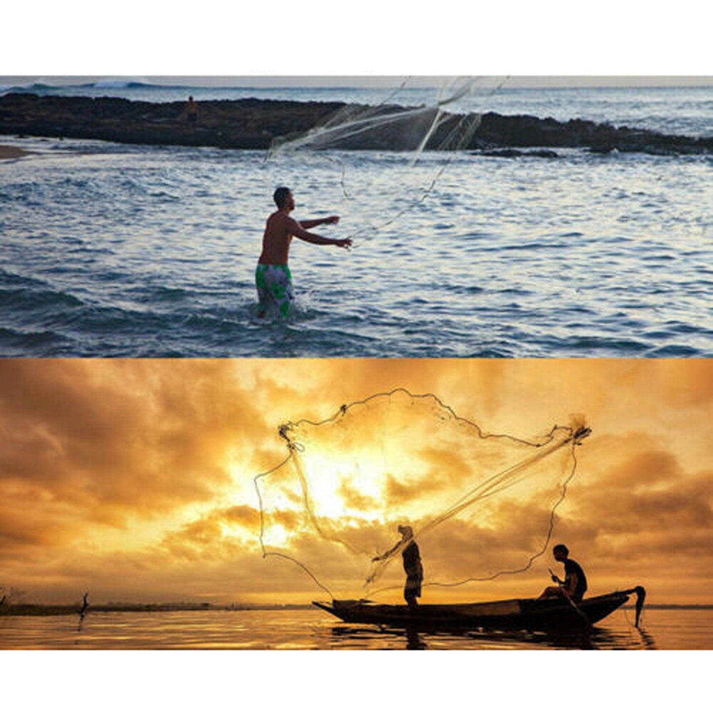 Strong Mesh Fishing Cast Net with Easy Throw Design