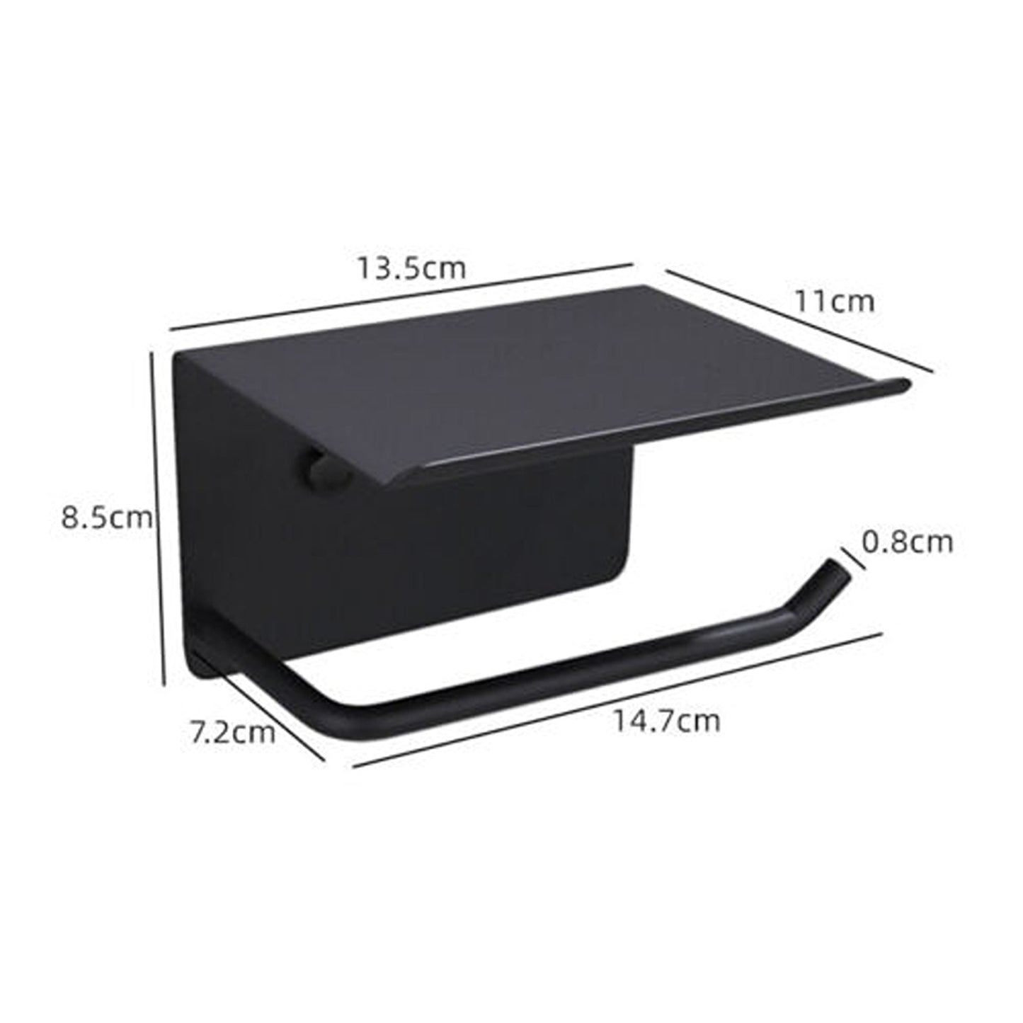 Toilet Paper Roll Holder with Storage and Phone Shelf Stainless Steel Bathroom Fixture