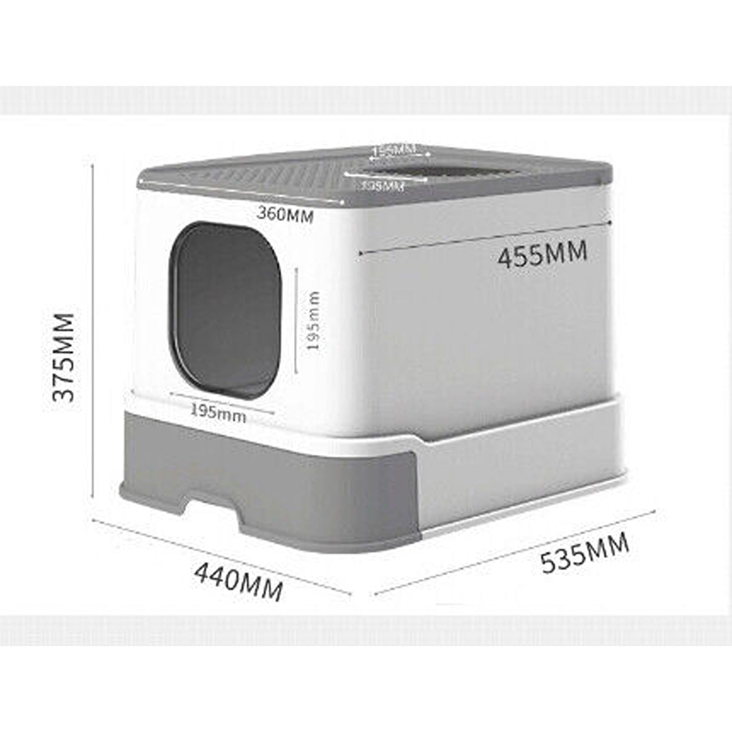 Fully Enclosed Hooded Cat Litter Box Large Sturdy Kitty Toilet Tray Set