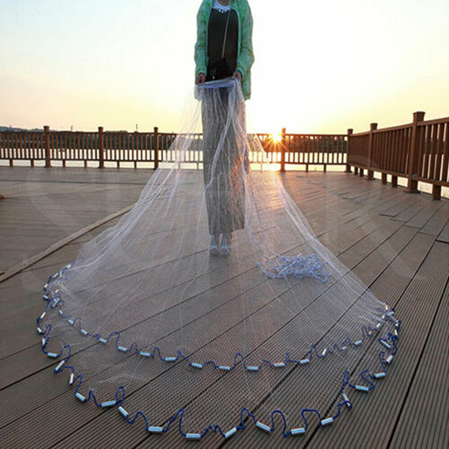 Strong Mesh Fishing Cast Net with Easy Throw Design