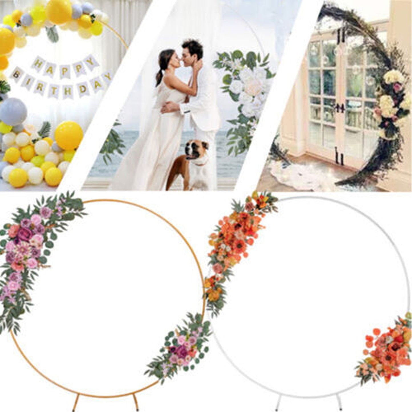Round Wedding Arch for Floral Displays Circle Backdrop Stand 2M