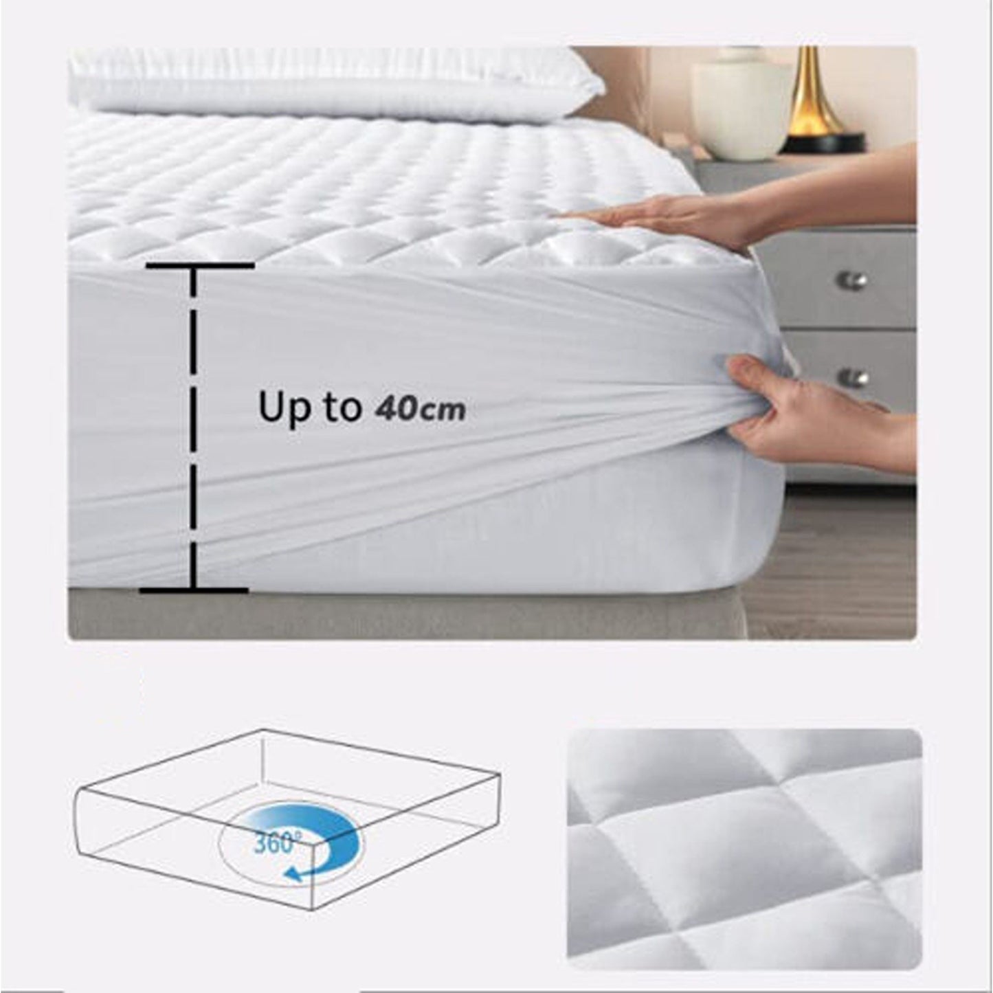Fully Fitted Waterproof Cotton Quilted Mattress Protector