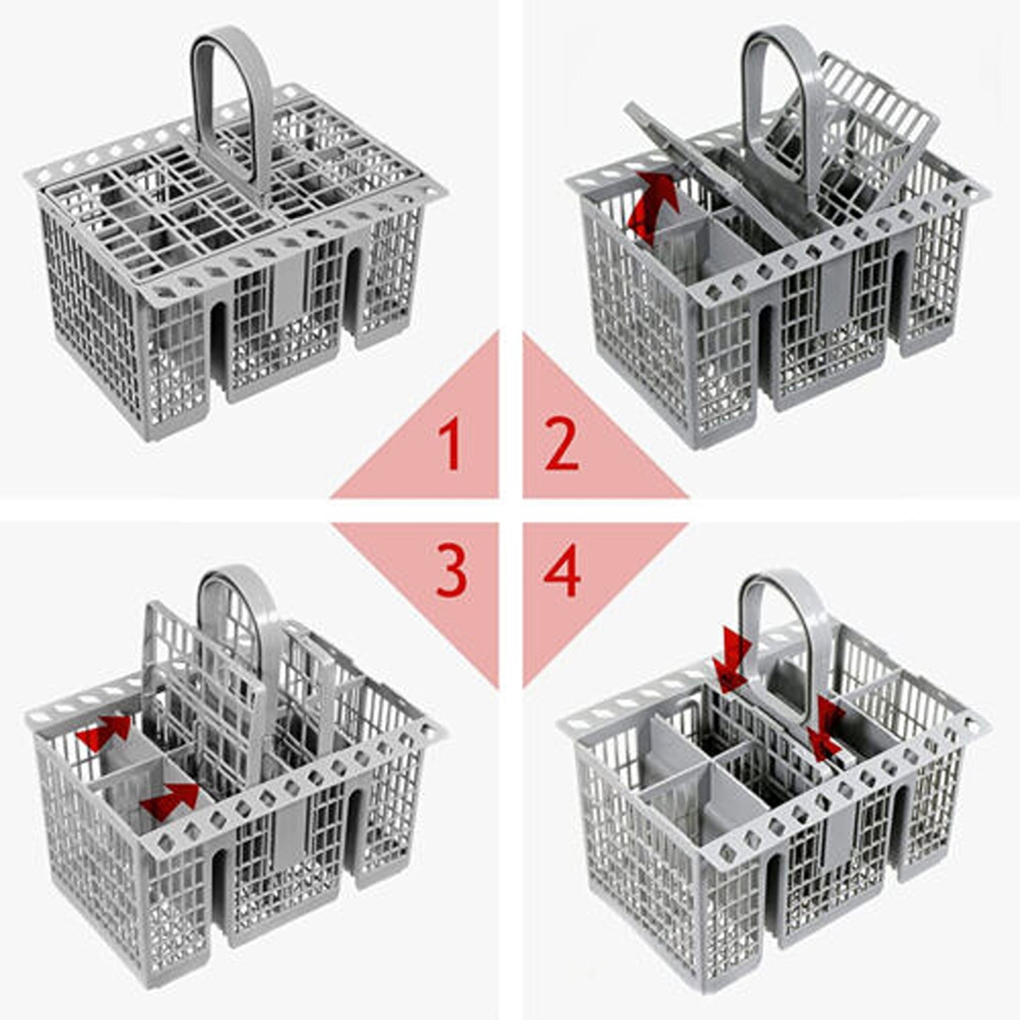 Cutlery Basket for Universal Dishwashers Compatible with Major Brands