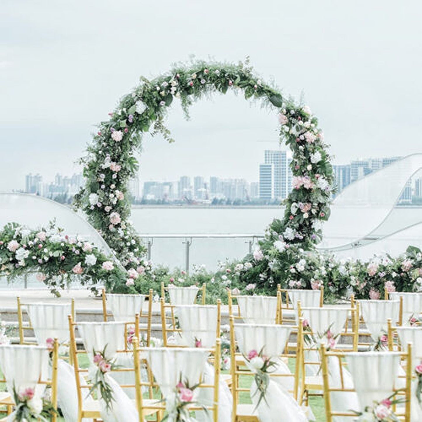 Round Wedding Arch for Floral Displays Circle Backdrop Stand 2M
