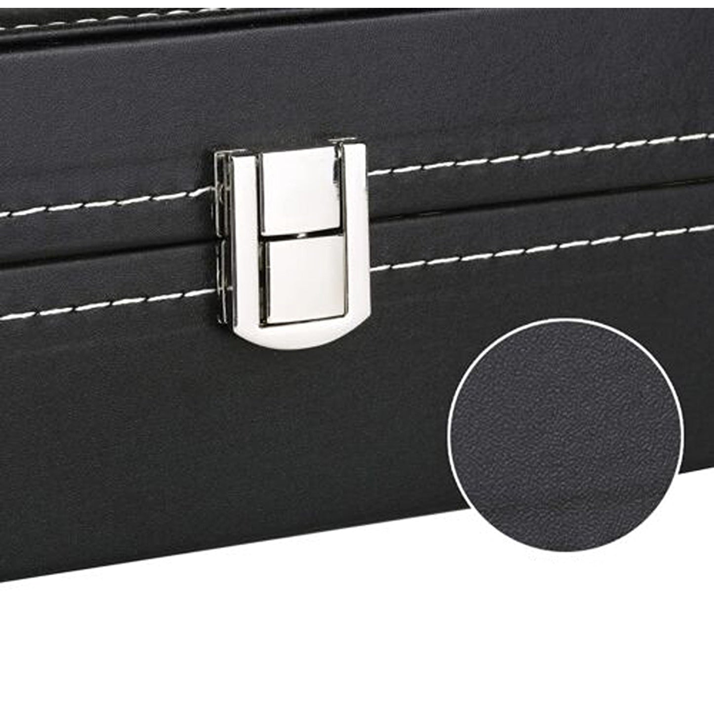 Leather Watch Box Organizer for Jewelry and Watches Glass Display Case