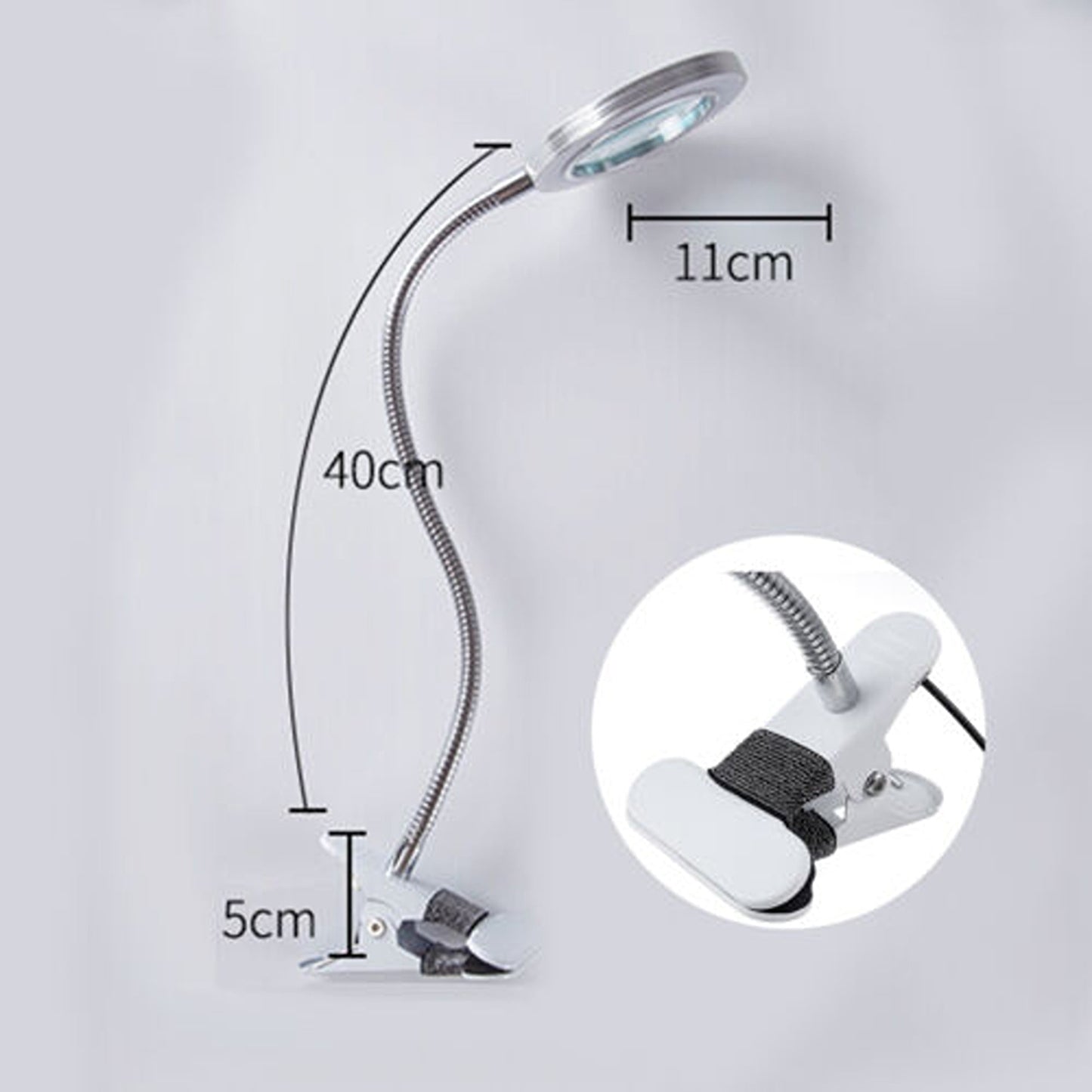 Desk Magnifying Lamp with LED Light and Clamp for Crafting Magnification