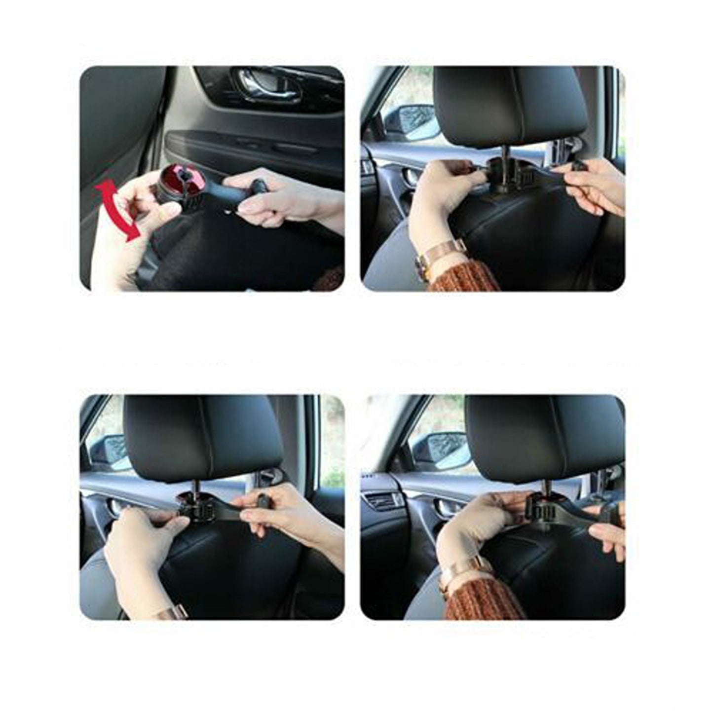 2-in-1 Car Seat Storage Hook with Mobile Phone Holder