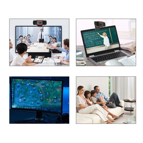 Auto-Focus USB Webcam with Microphone for PCs
