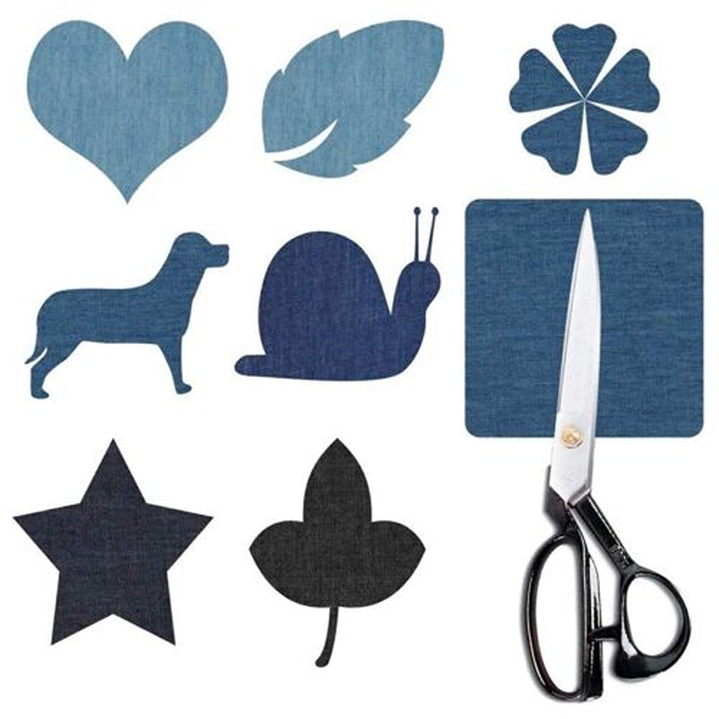 12pcs Iron-On Denim Fabric Patches for Jeans Repair Kit