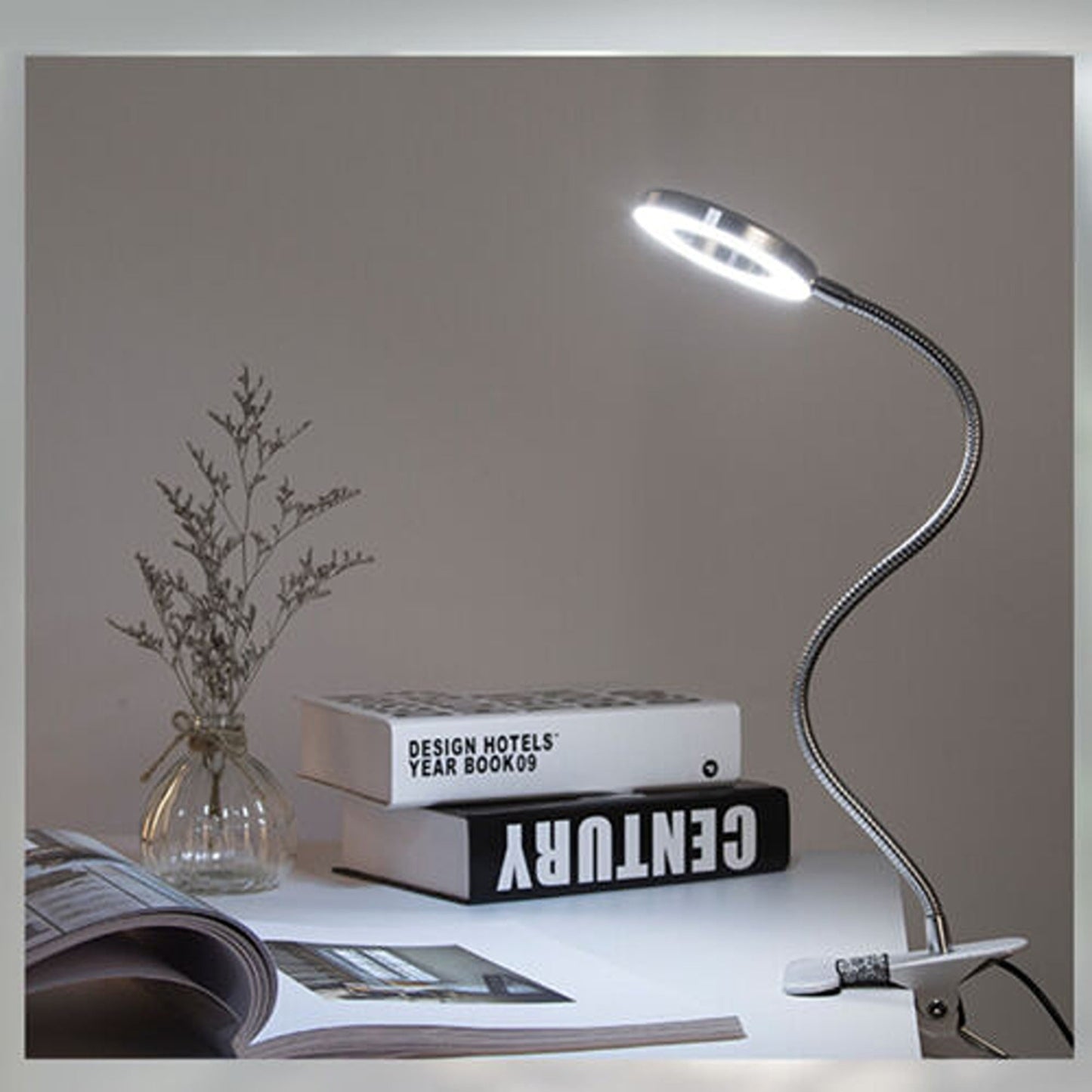 Desk Magnifying Lamp with LED Light and Clamp for Crafting Magnification