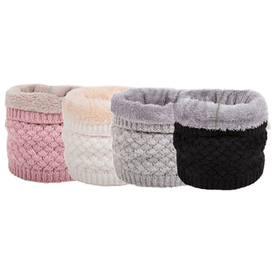 Velvet Winter Knit Scarf Thickened Wool Neck Warmer for Unisex Adult and Child