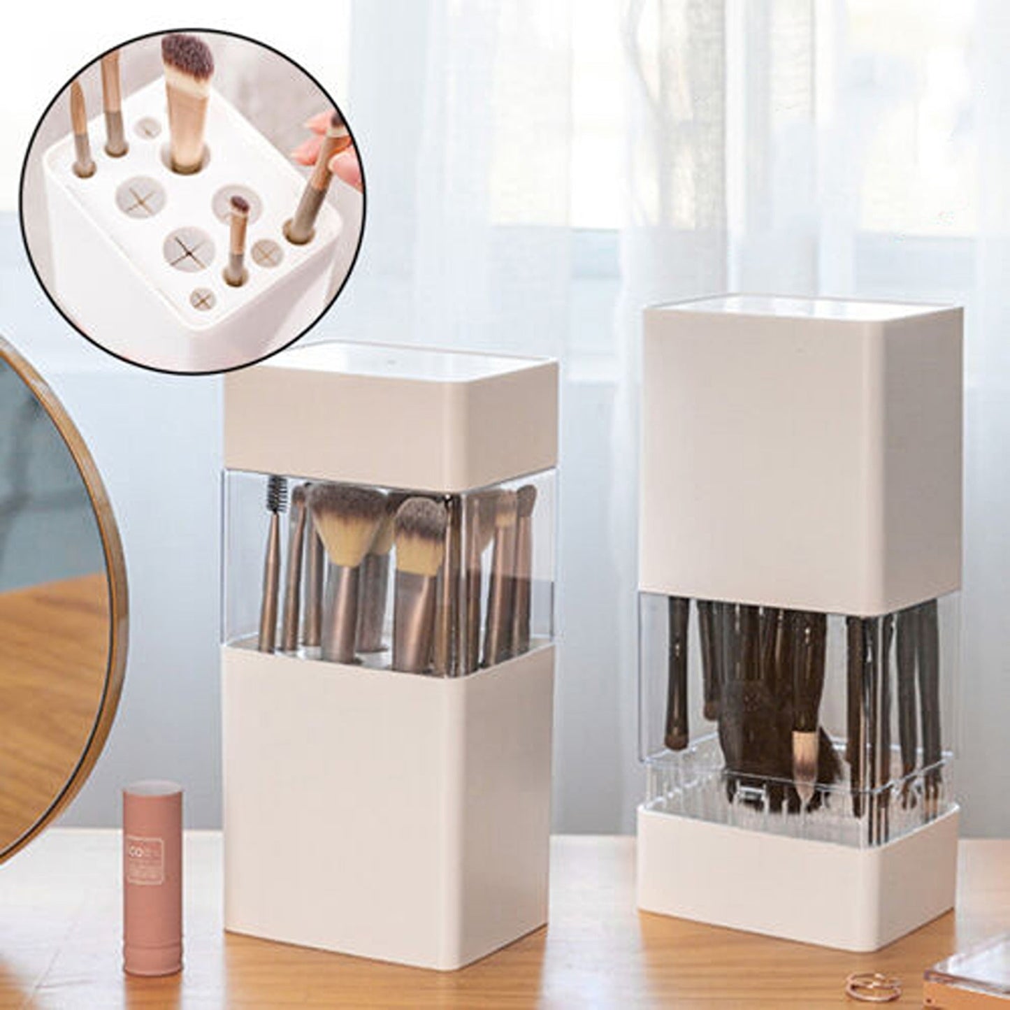Makeup Organizer for Brushes and Lipsticks Plastic Cosmetic Display Case