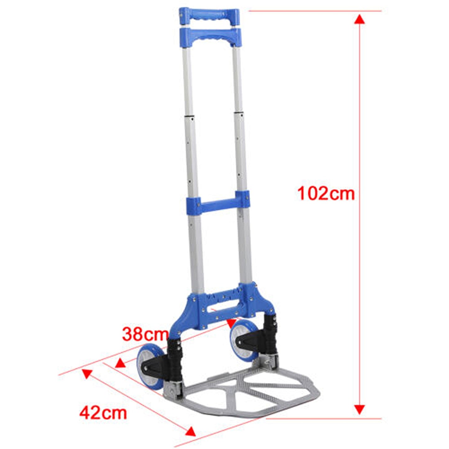 Folding Hand Trolley for Luggage Aluminium 80KG