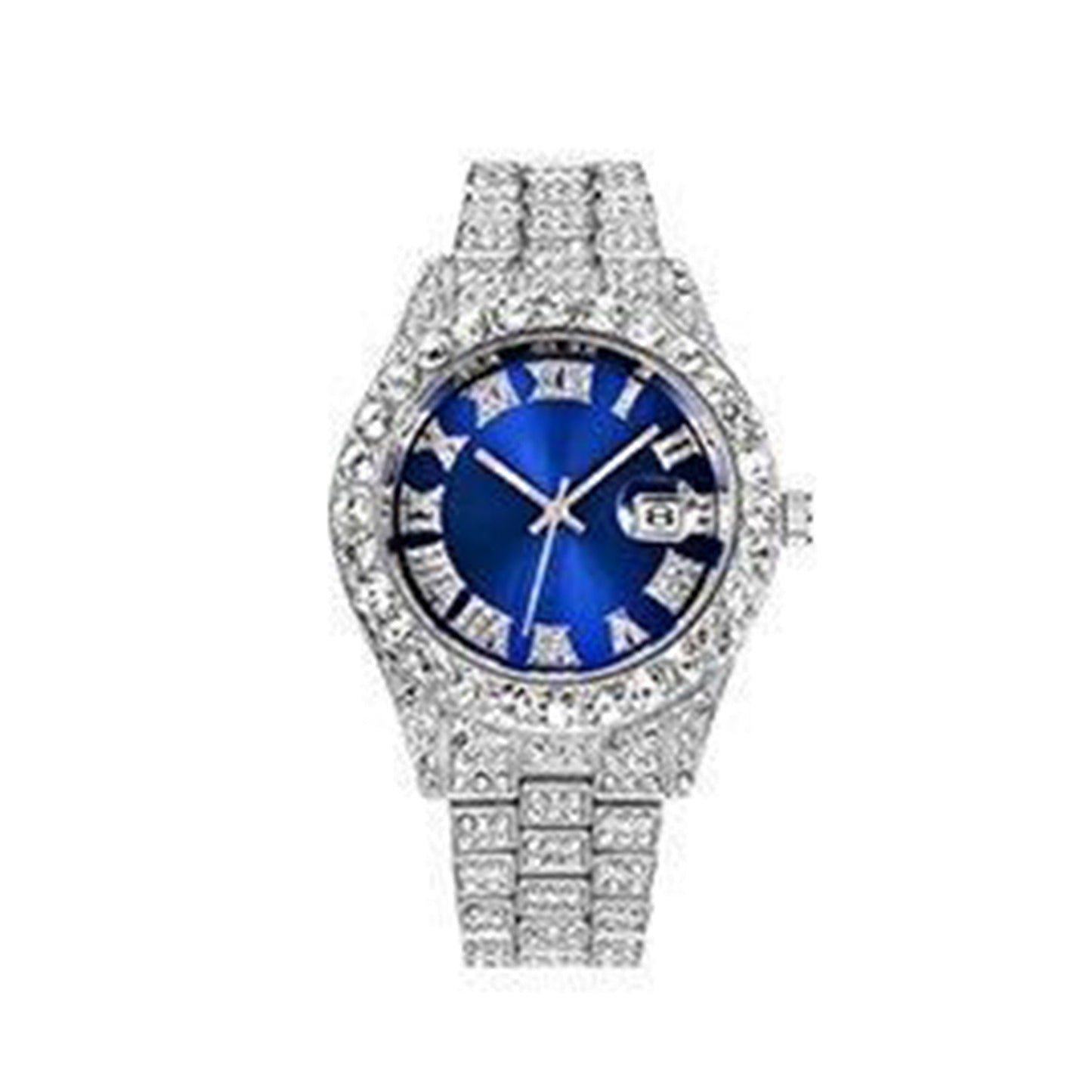 Men Luxury Hip Hop Watch Iced Bling Diamond with Stainless Steel Band