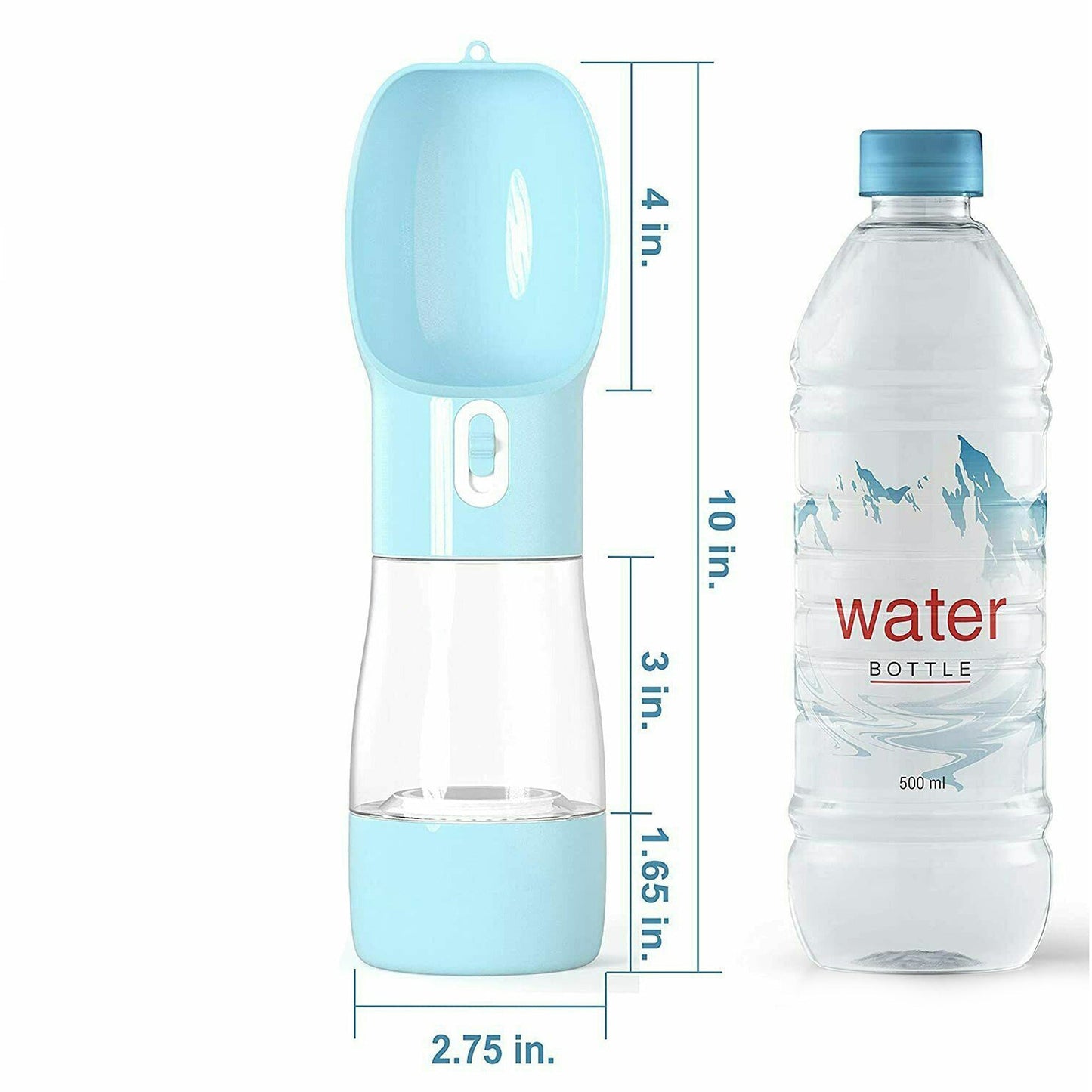 2-in-1 Portable Pet Water Bottle and Cup Dog Cat Drinking Feeder for Travel