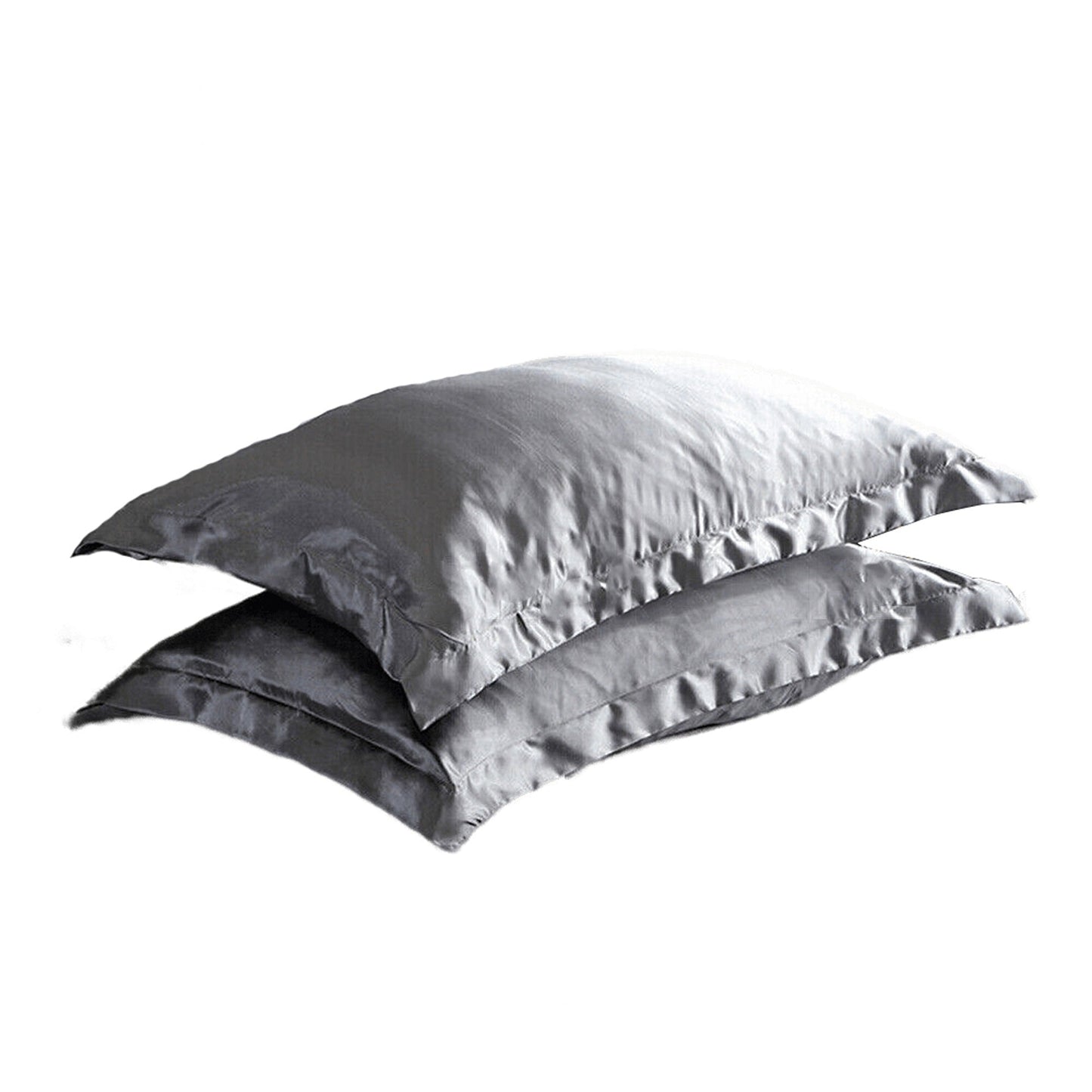 2pcs Silk Satin Bedding Pillowcases Smooth Soft Standard Cover